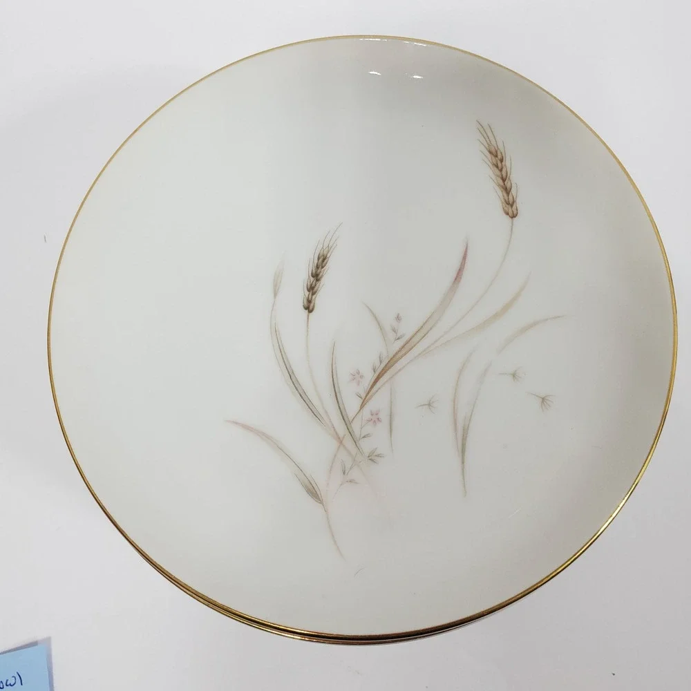Yamato Salad Plates Set of 11  White Gold Trim Tango Wheat Japan